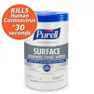 PURELL® Professional Surface Disinfecting Wipes 110ct Canister, 7"x8" Wipes