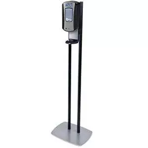 PURELL LTX-12 Dispenser Floor Stand, Chrome and Black Stand with PURELL LTX-12 Hand Sanitizer Dispenser